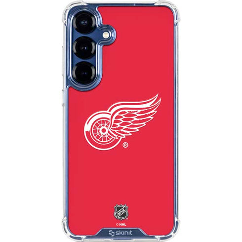 NHL Detroit Red Wings Solid Background Galaxy S25 Clear Case
